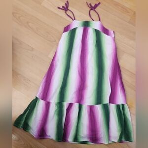 Janie & Jack Striped Purple and Green Dress Size 4
